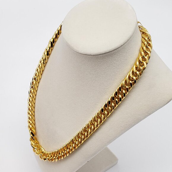 Authentic Louis Vuitton Gold Lock w/ Unbranded 18k cuban Gold Plated Chain - Picture 10 of 12